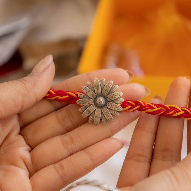 Moh Intricate Sunflower Brooch cum Rakhi