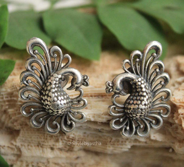 Moh Peacock Studs