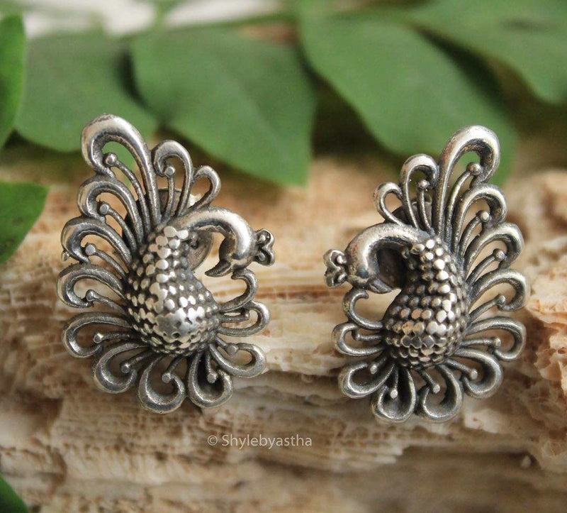 Moh Peacock Studs