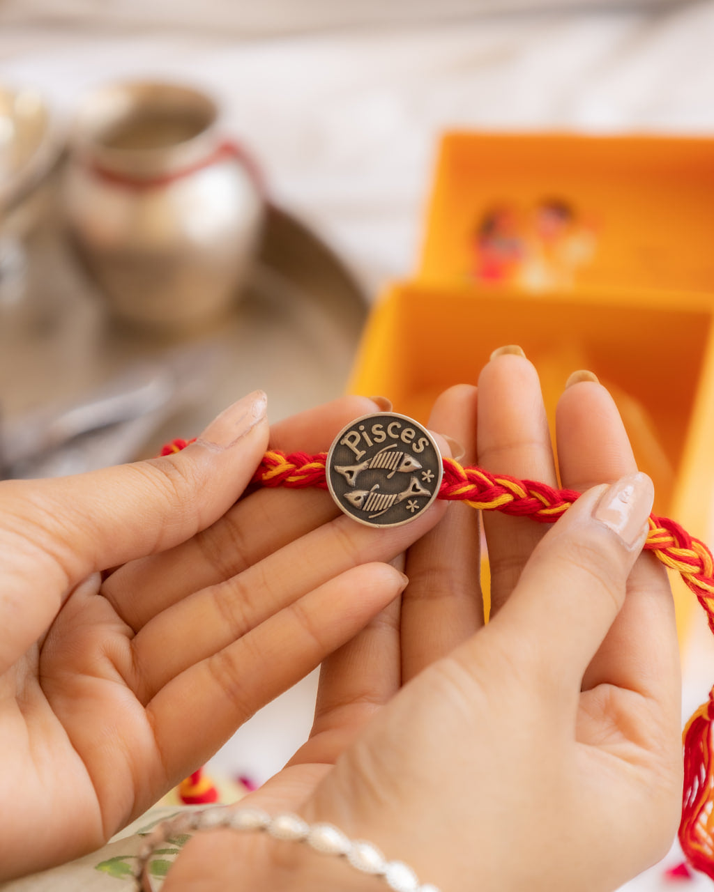 Moh Pisces Sun Sign Brooch Cum Rakhi