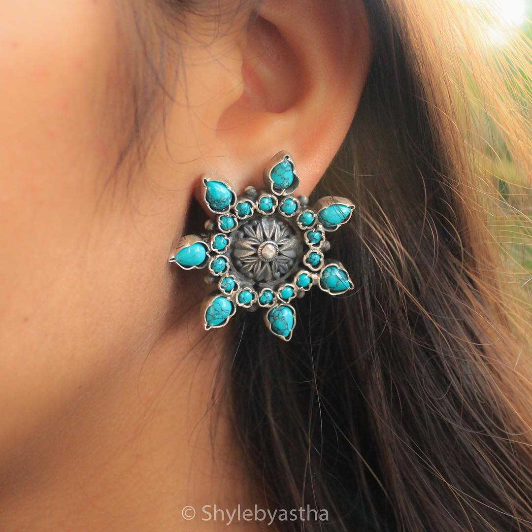 Moh Turquoise Studs