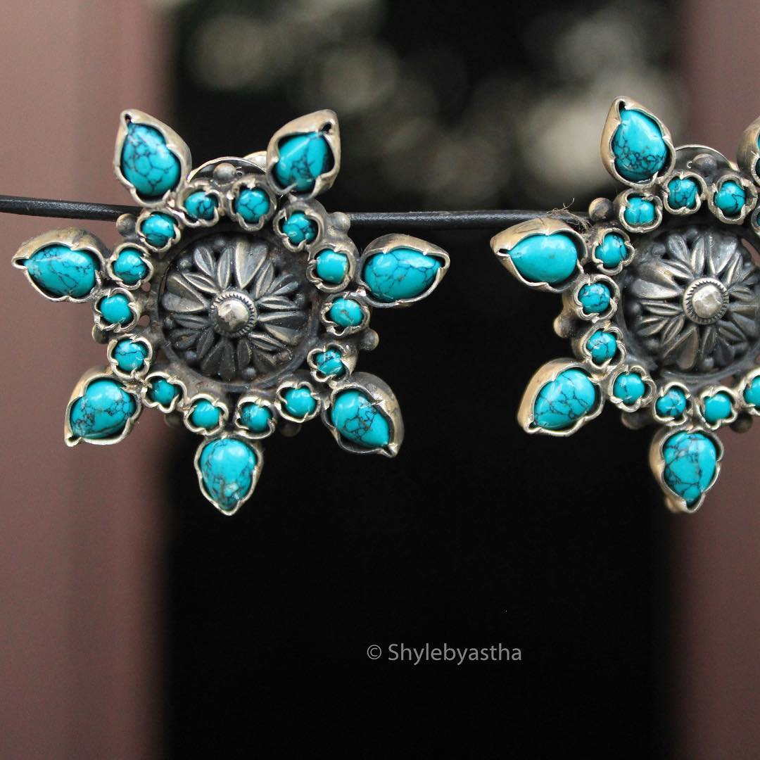 Moh Turquoise Studs