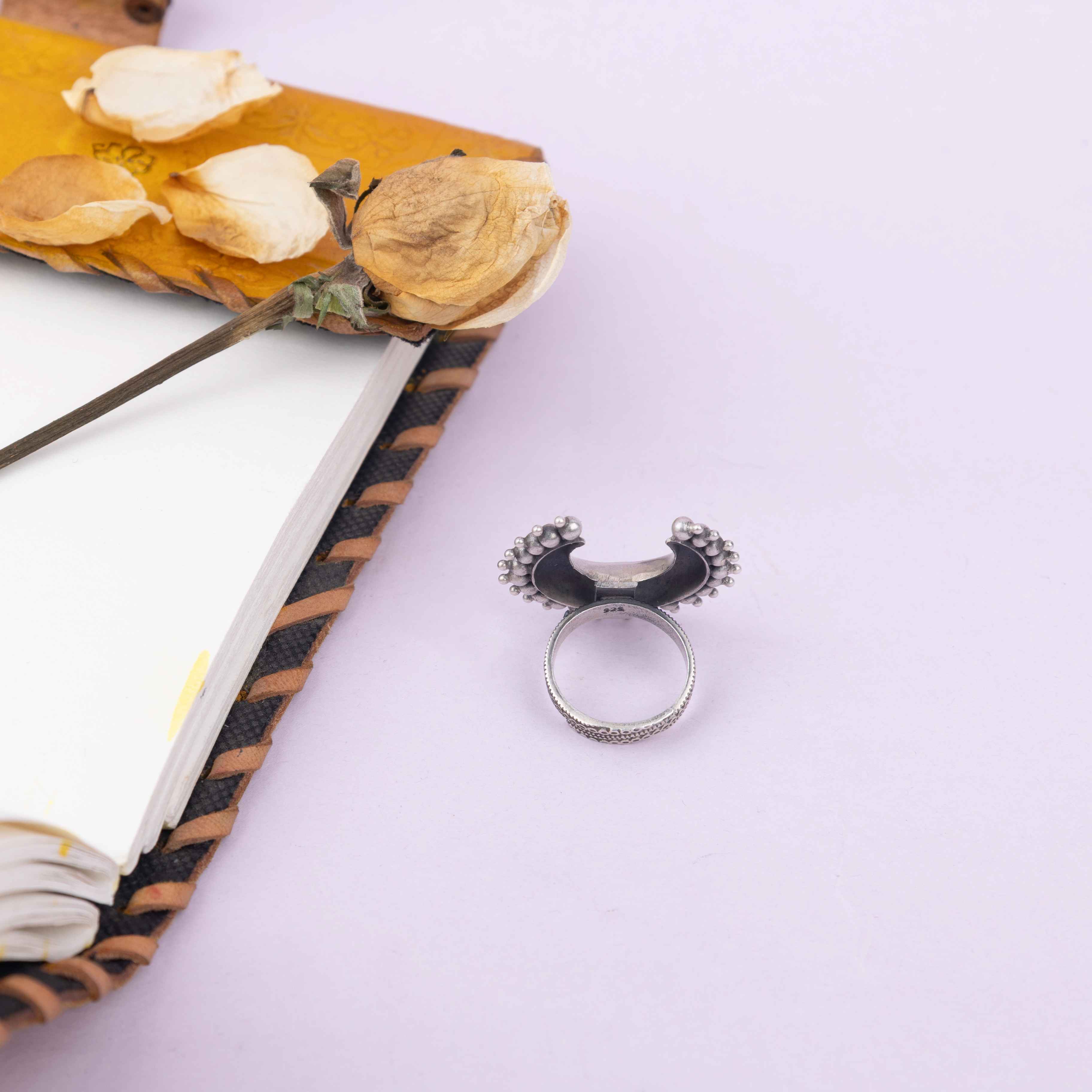 Moh Embossed Chandra Ring