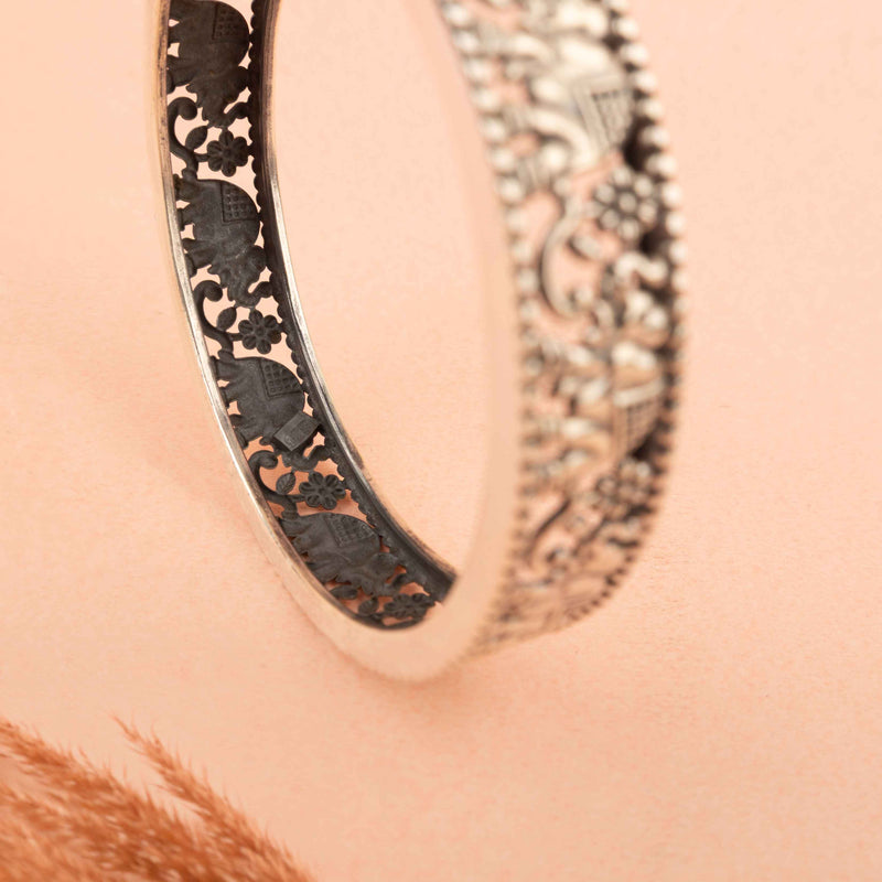 925 silver gaj sawari motif shaahi bangle - alternate view 7