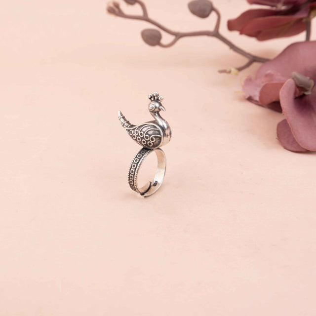 Moh Intricate Statement Peacock Ring