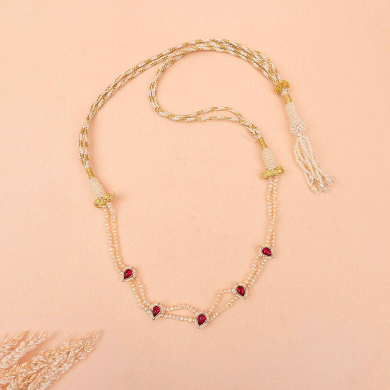 Moh Kundan Drop Sadabahaar Moti Choker Set