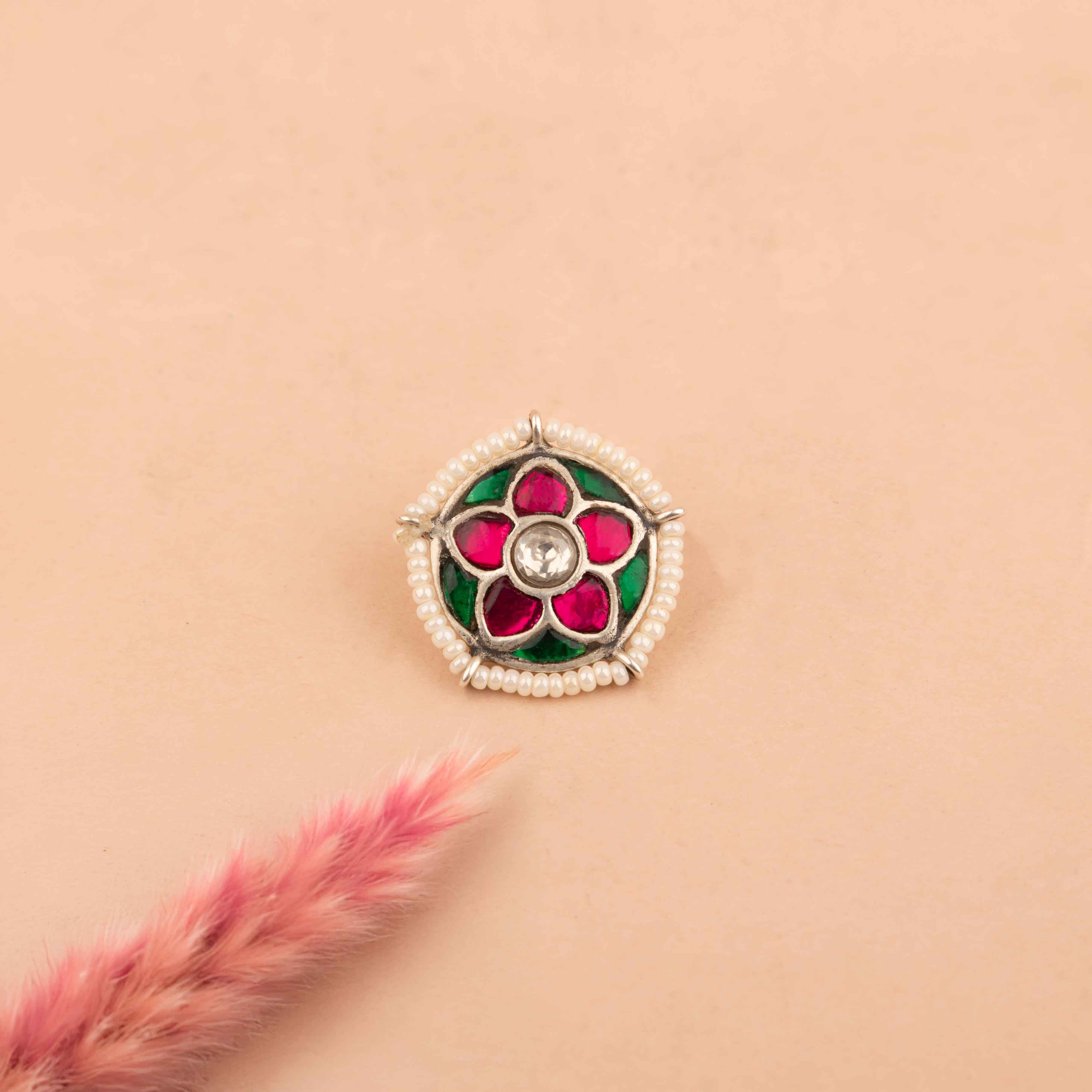 Moh Kundan Phool Shaahi Pierced Nose Pin