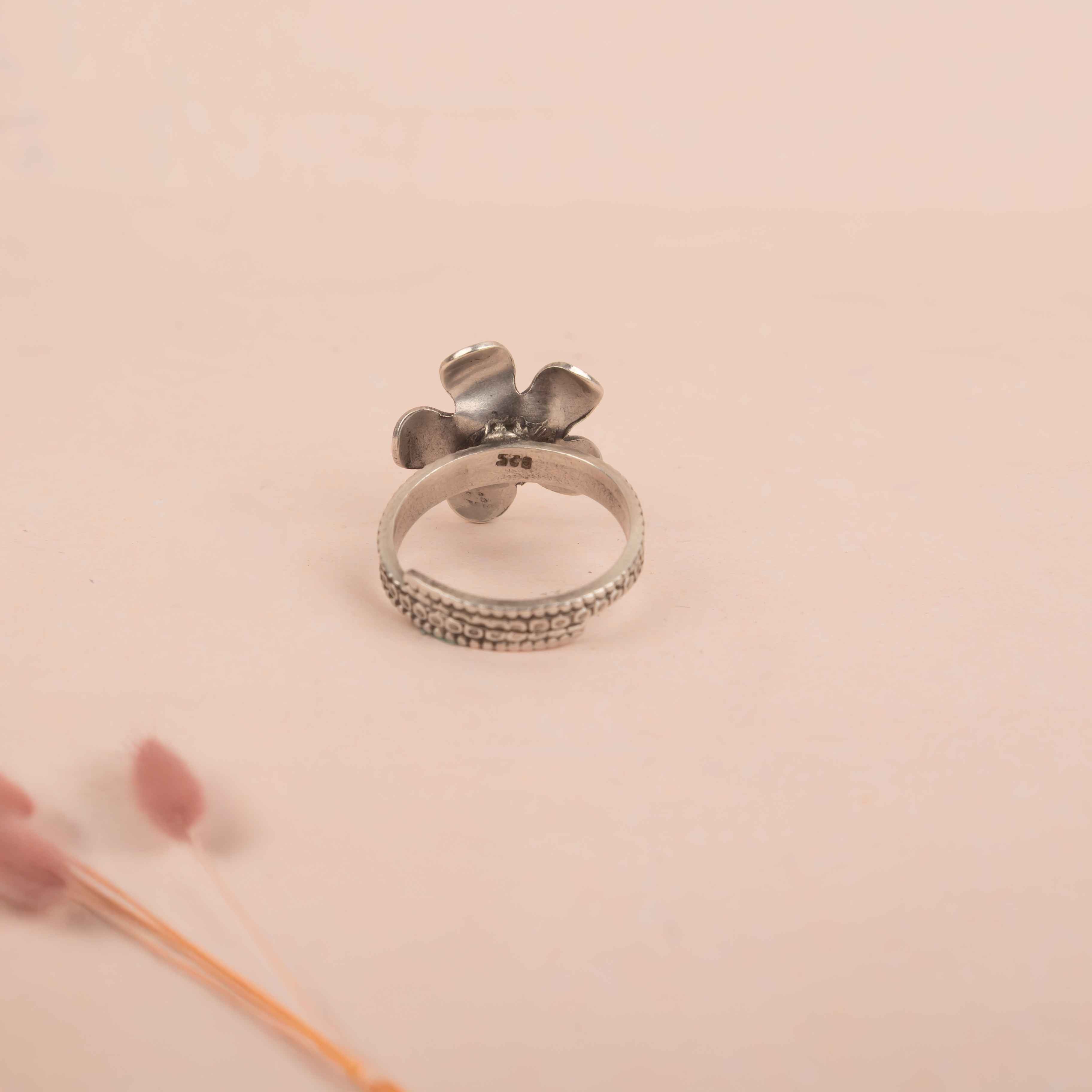 Moh Pearl Studded Flower Ring