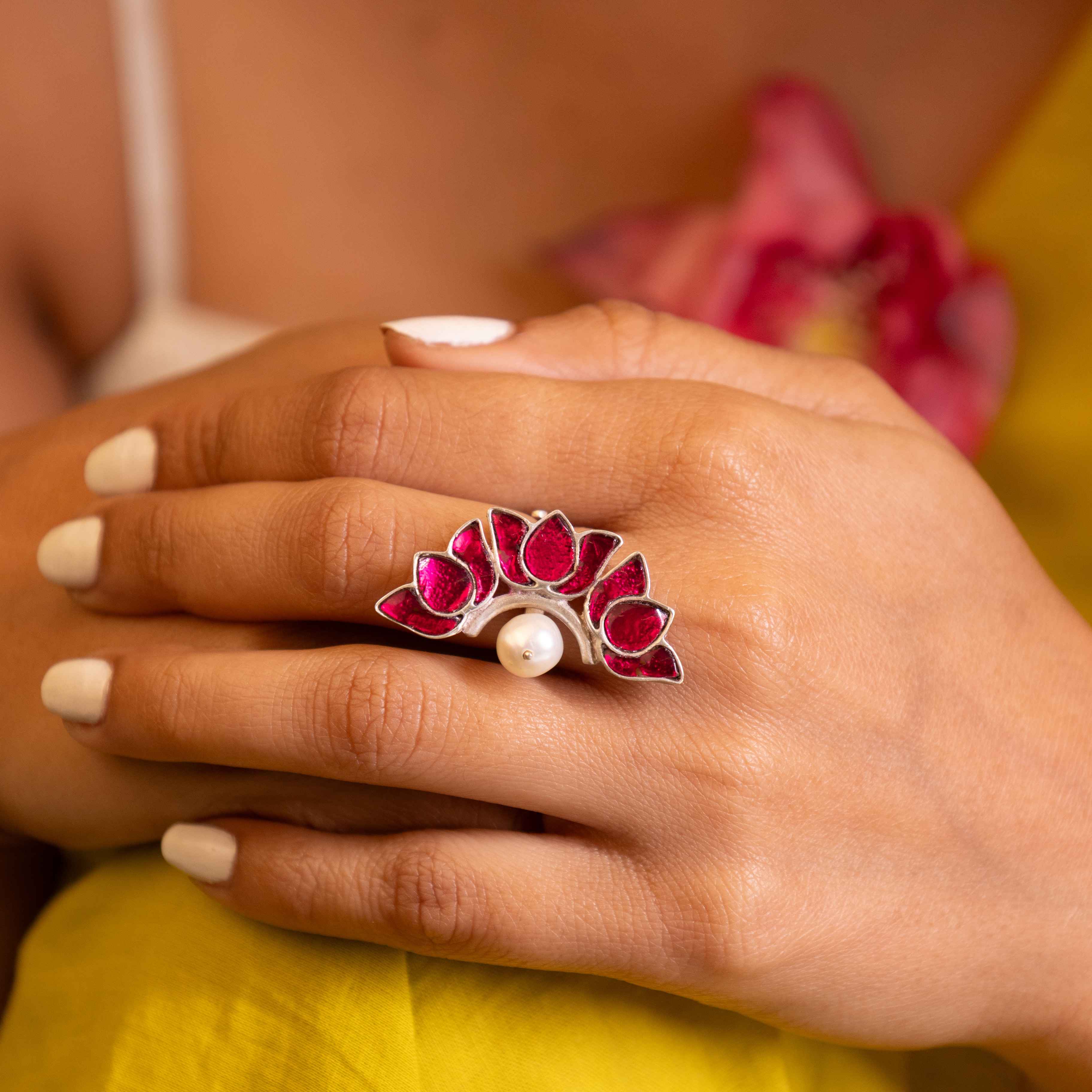 Moh Raani Kundan Padma Bloom Ring