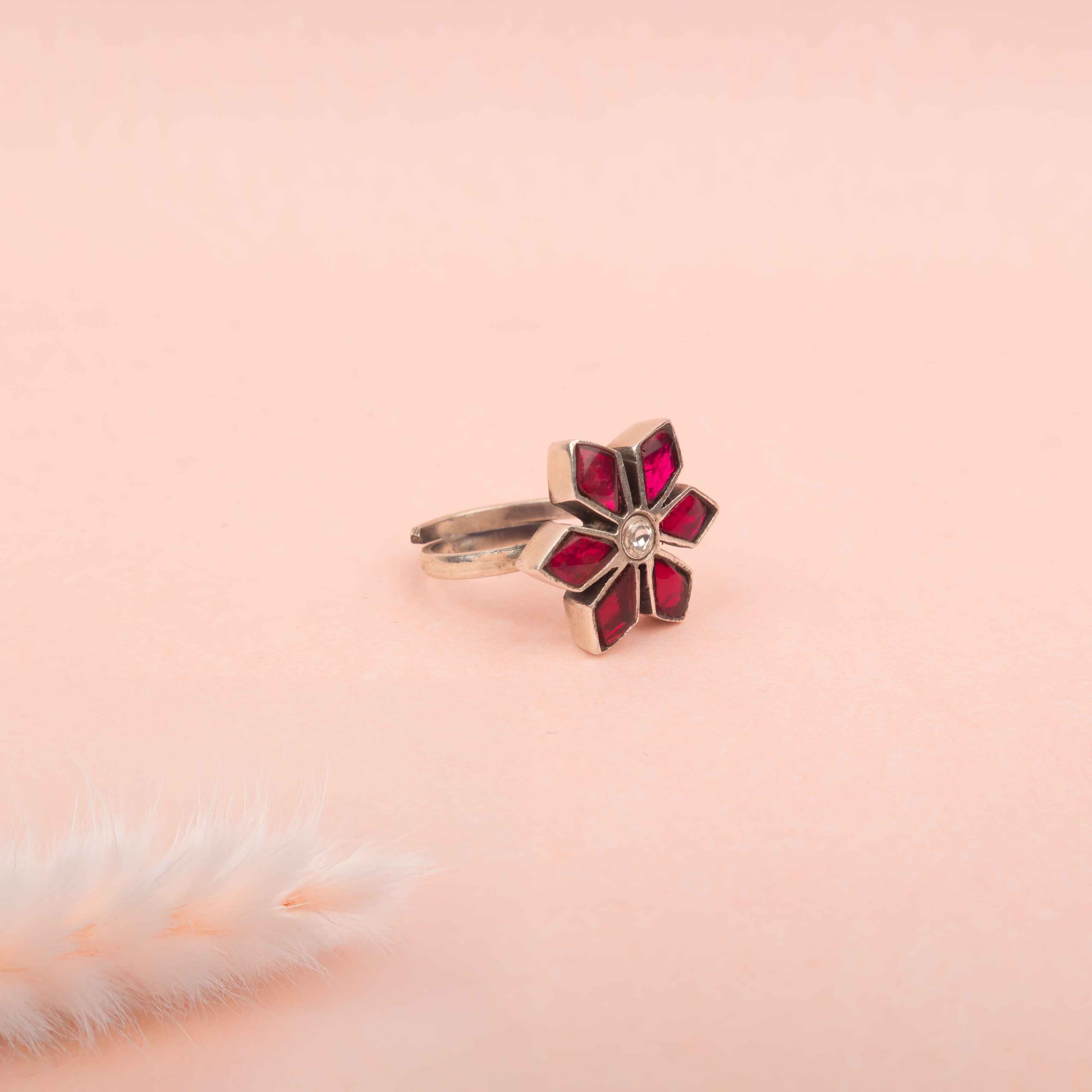 Moh Raani Kundan Phool Ring