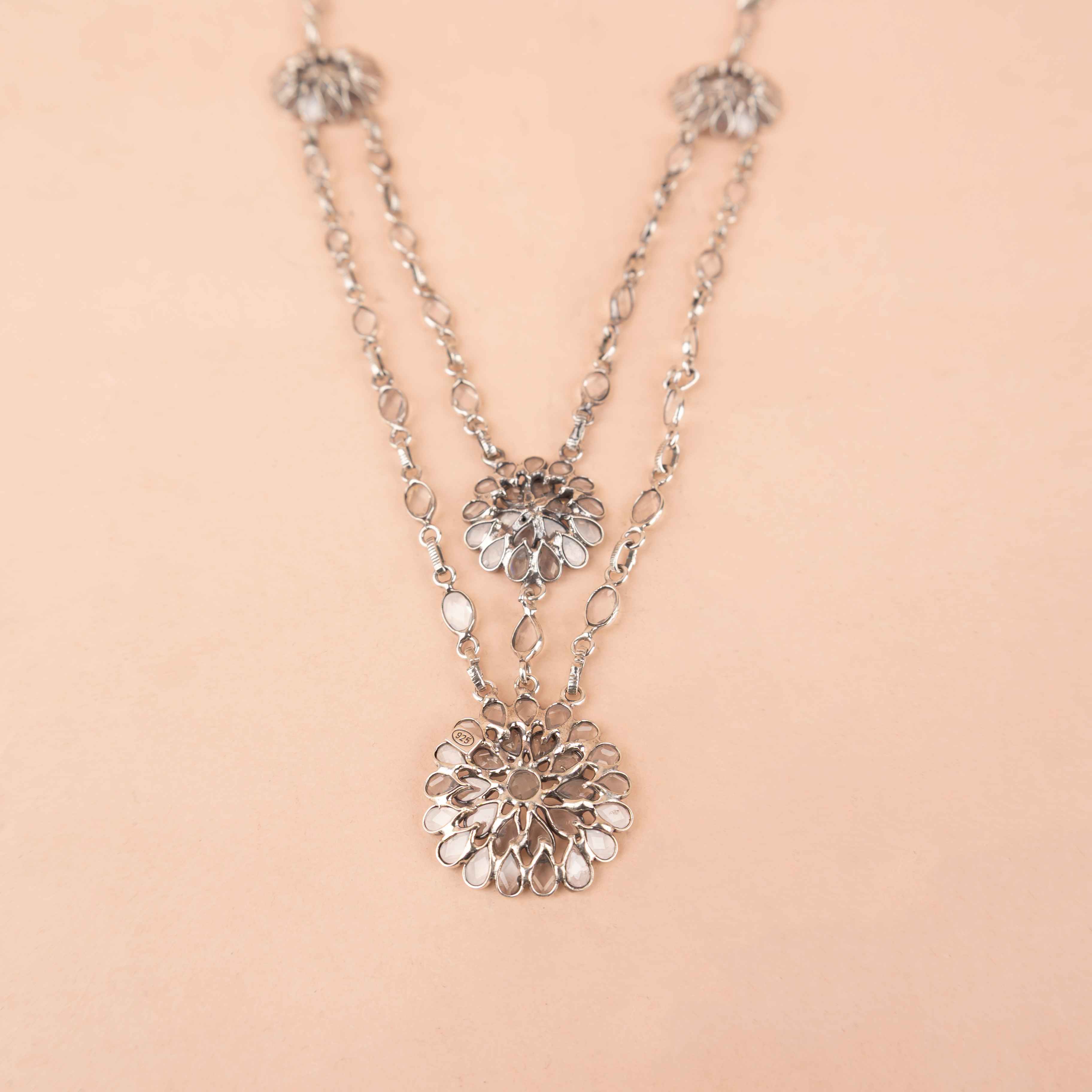 Moh Scintillating Flower Layered Necklace
