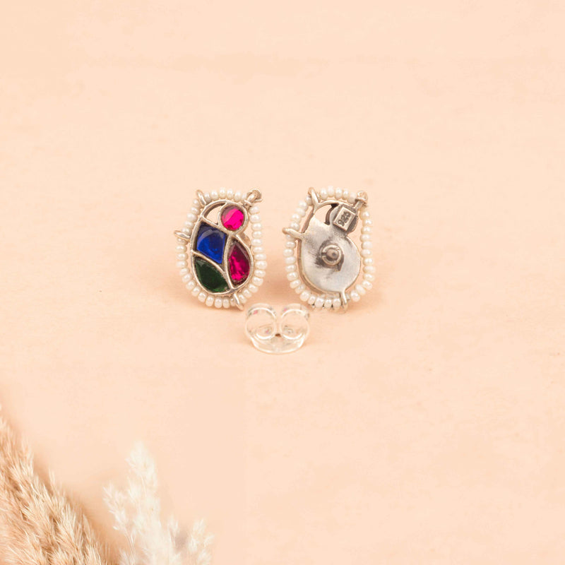 Moh Shaahi Kundan Peacock Stud Earring