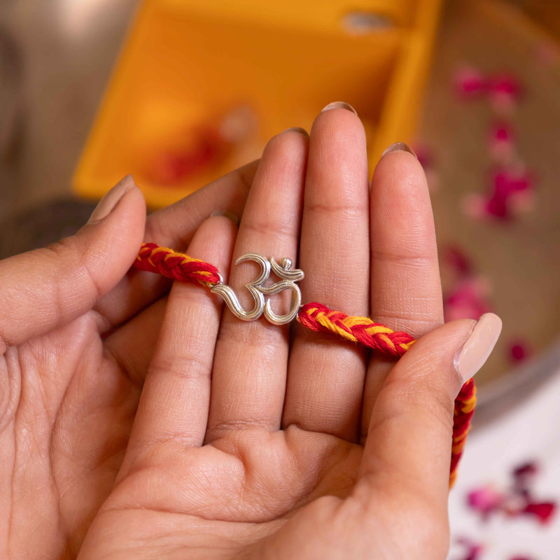 925 pure silver Om Shiva sutra rakhi