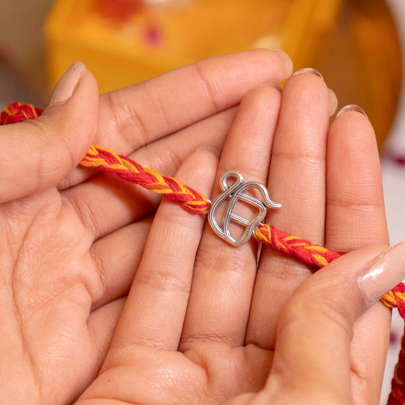 925 pure silver Ik Onkar sacred rakhi