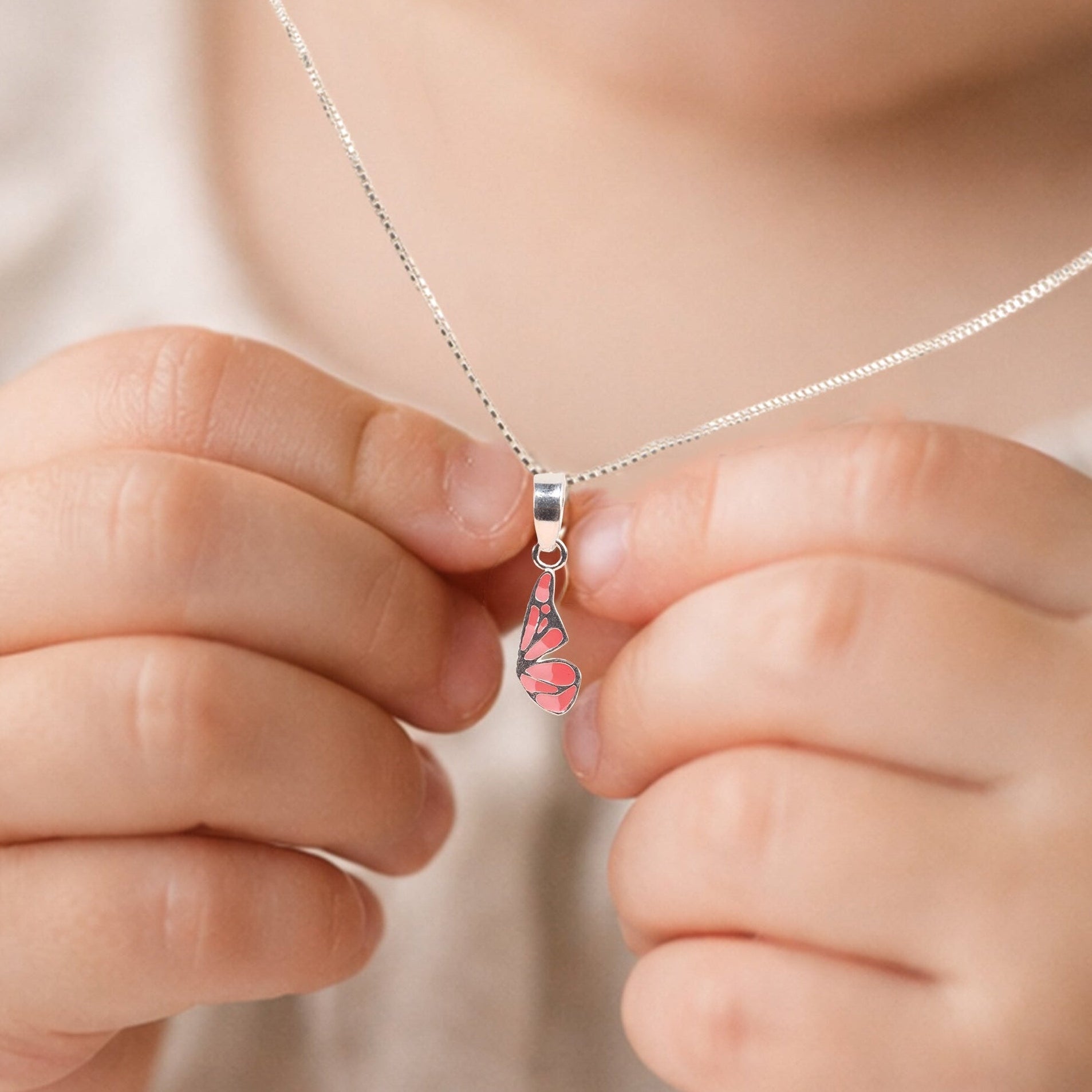 Pretty Pink Butterfly Necklace