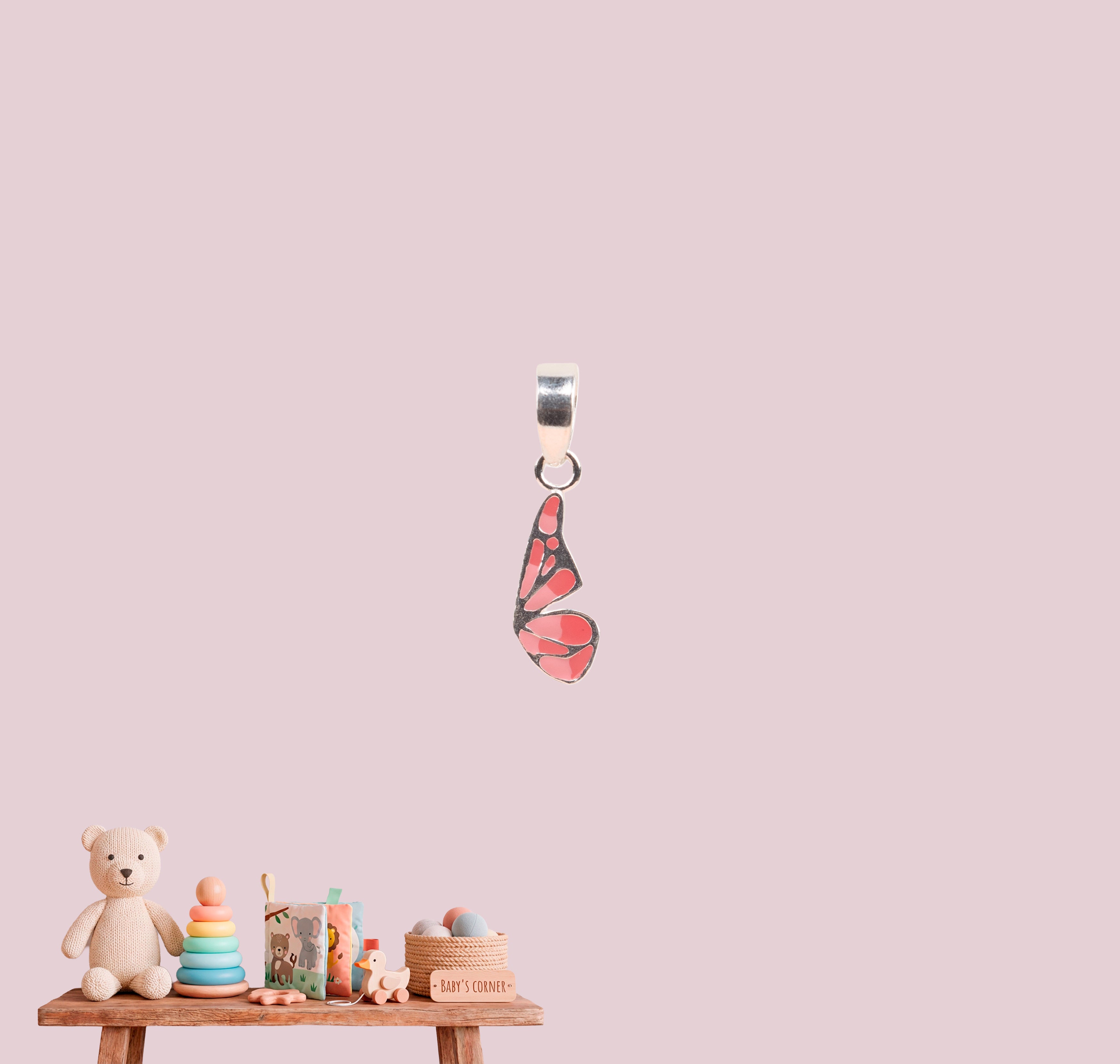 Pretty Pink Butterfly Pendant