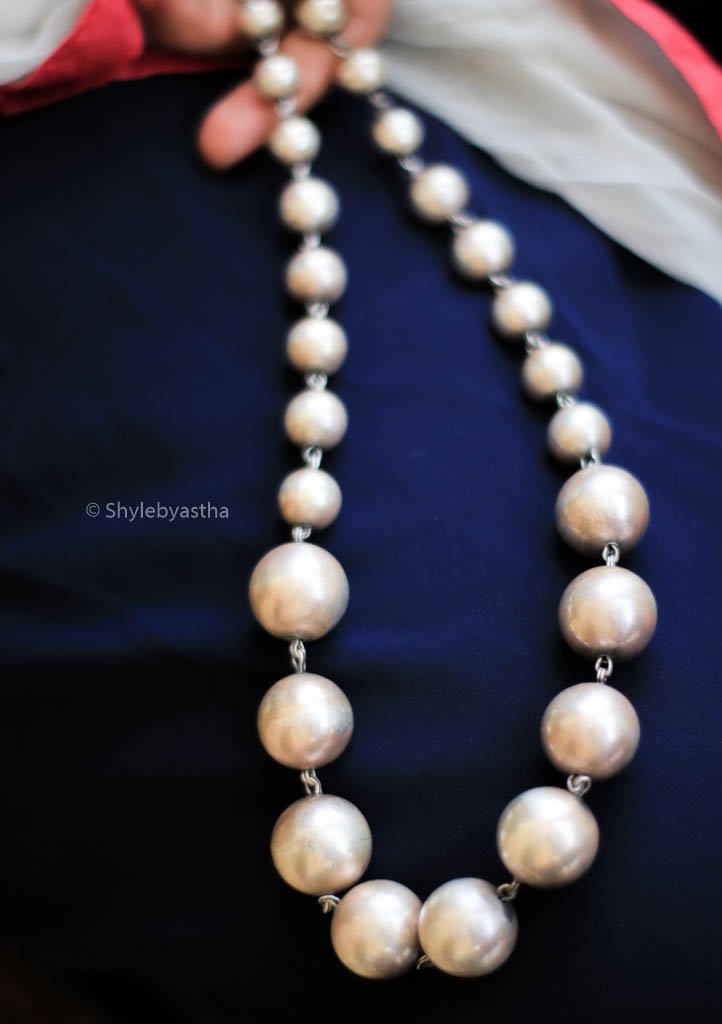 Moh Silver Ball Necklace