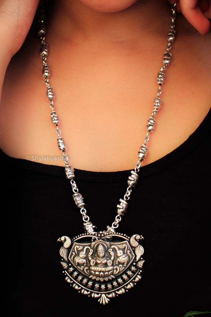 Tattva Lakshmi Pendant Mini Elephant Chain Necklace