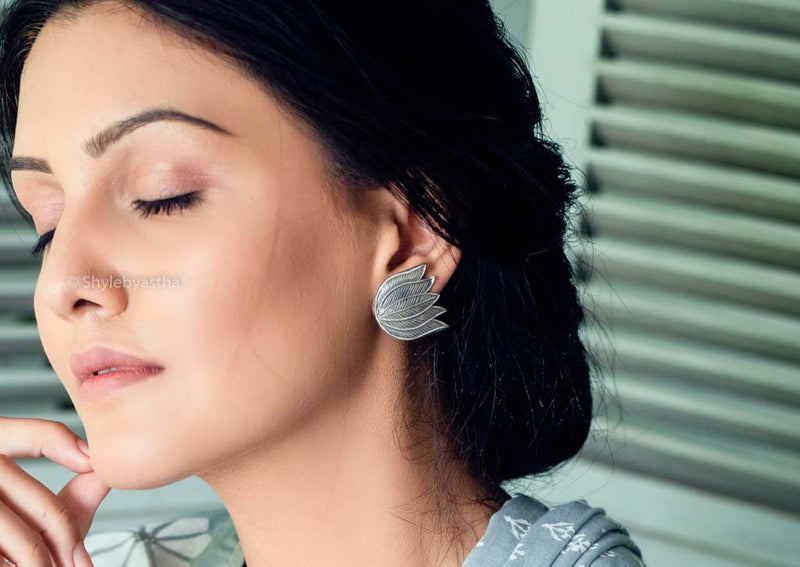 Adya Intricate Lotus Studs model