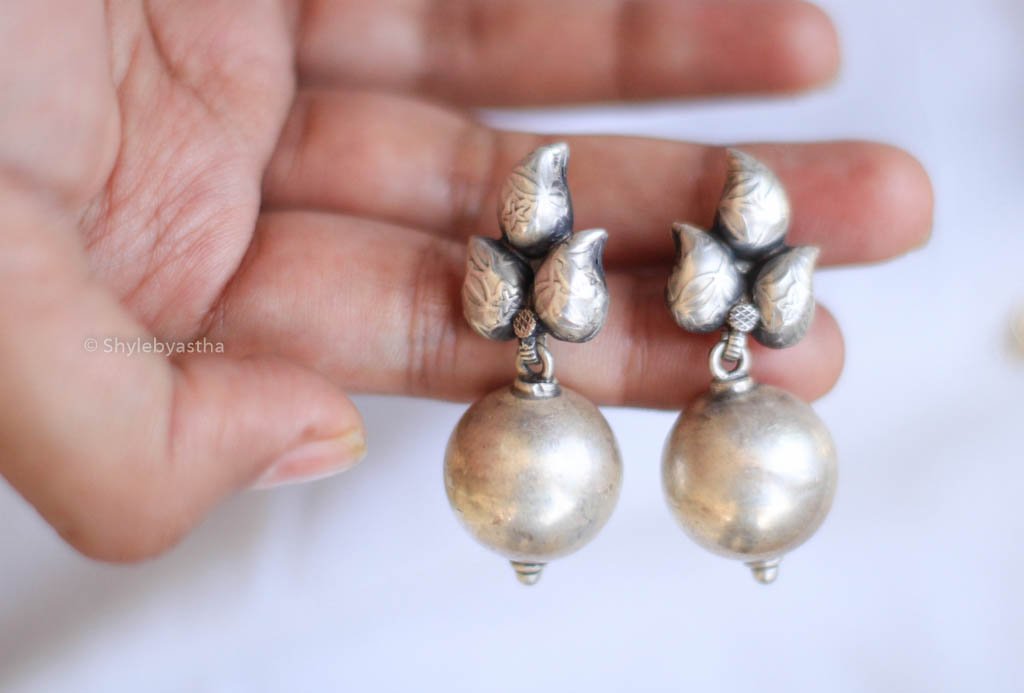 Adya Embossed Ball Earrings