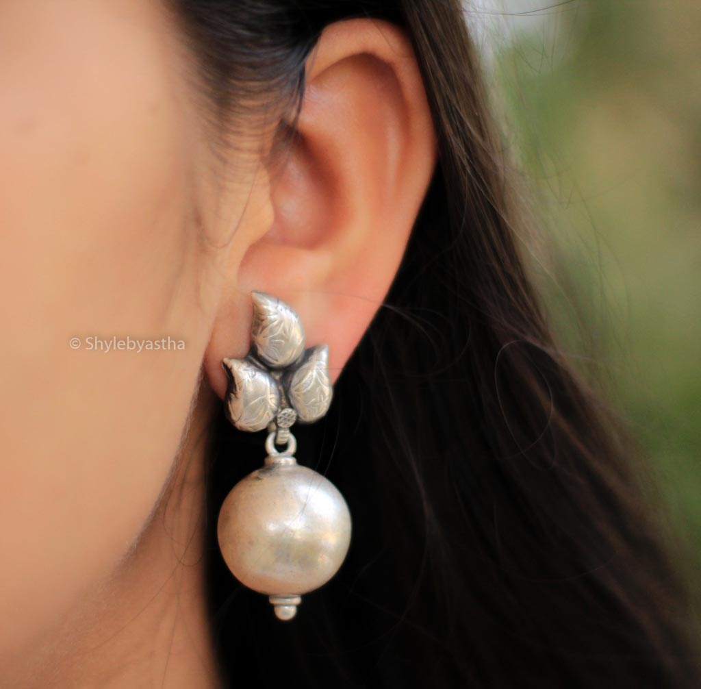 Adya Embossed Ball Earrings