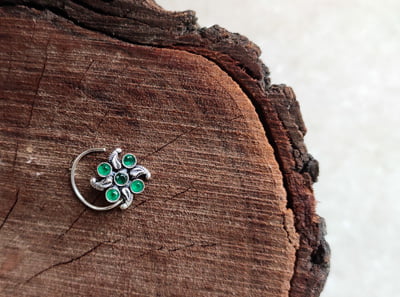 Adya Green Nose Ring