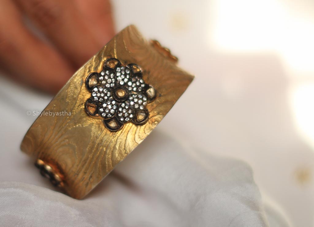 Tattva Gold Tone Stone Studded Kada