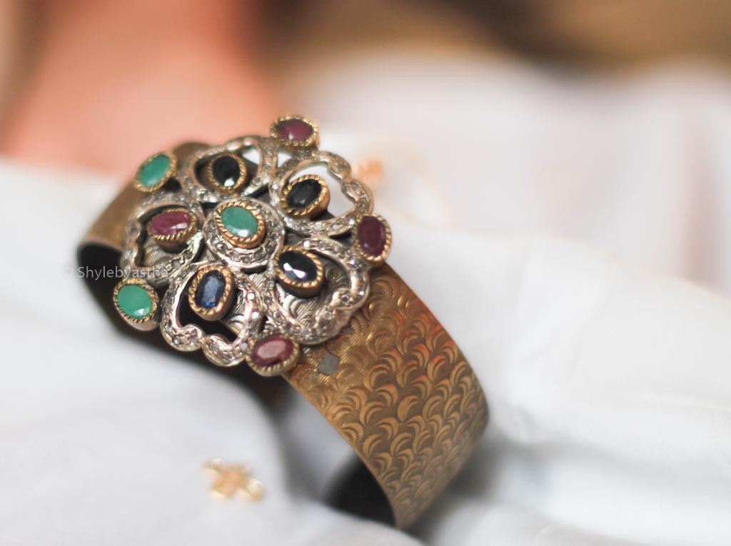 Tattva Classic Rose Gold Stone Studded Kada