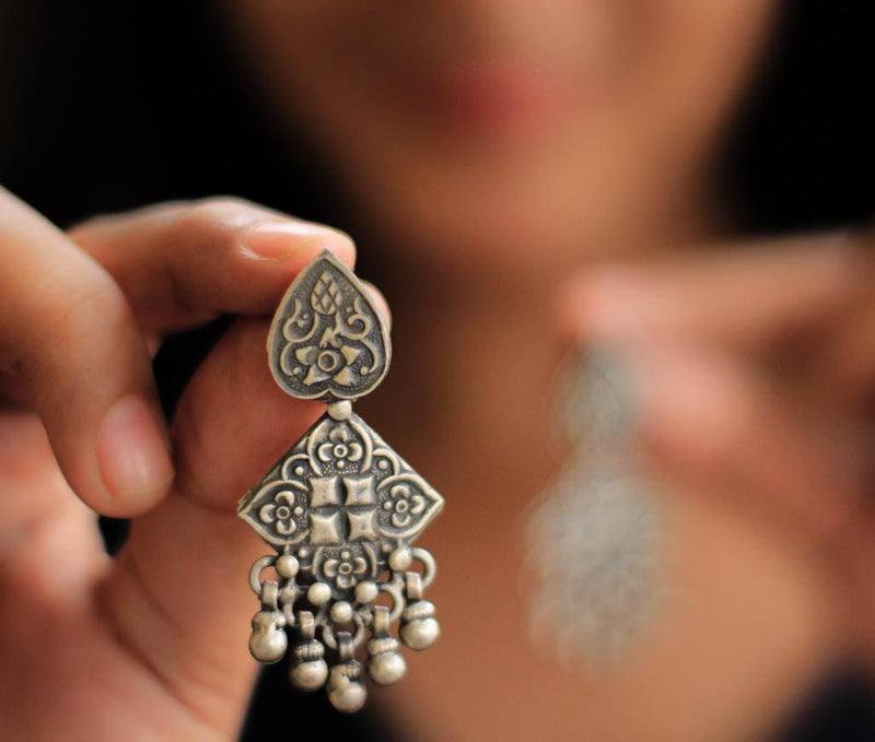 Anvaya Pan Motif Rangoli Art Earrings