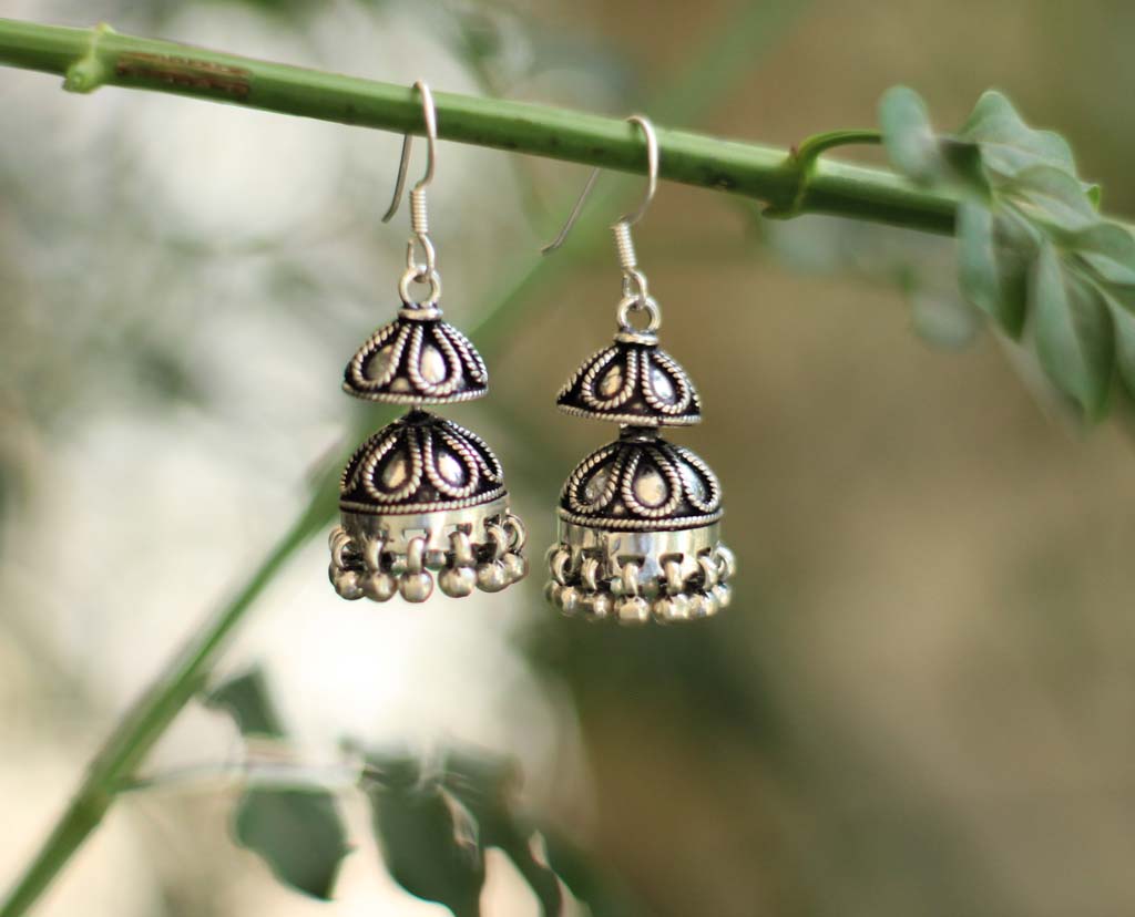 Anvaya Two Layered Ghunghroo Jhumki
