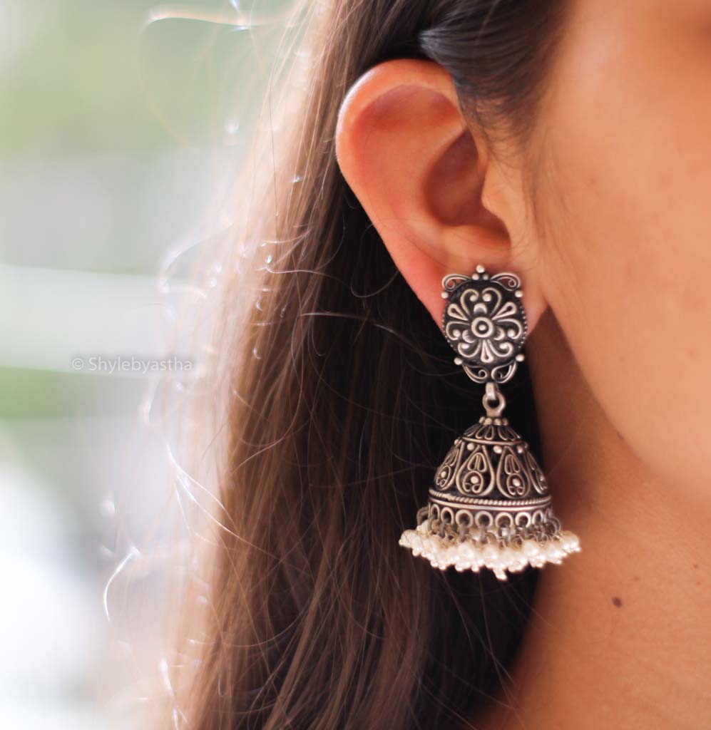 Dulari Embossed Carved Jhumka