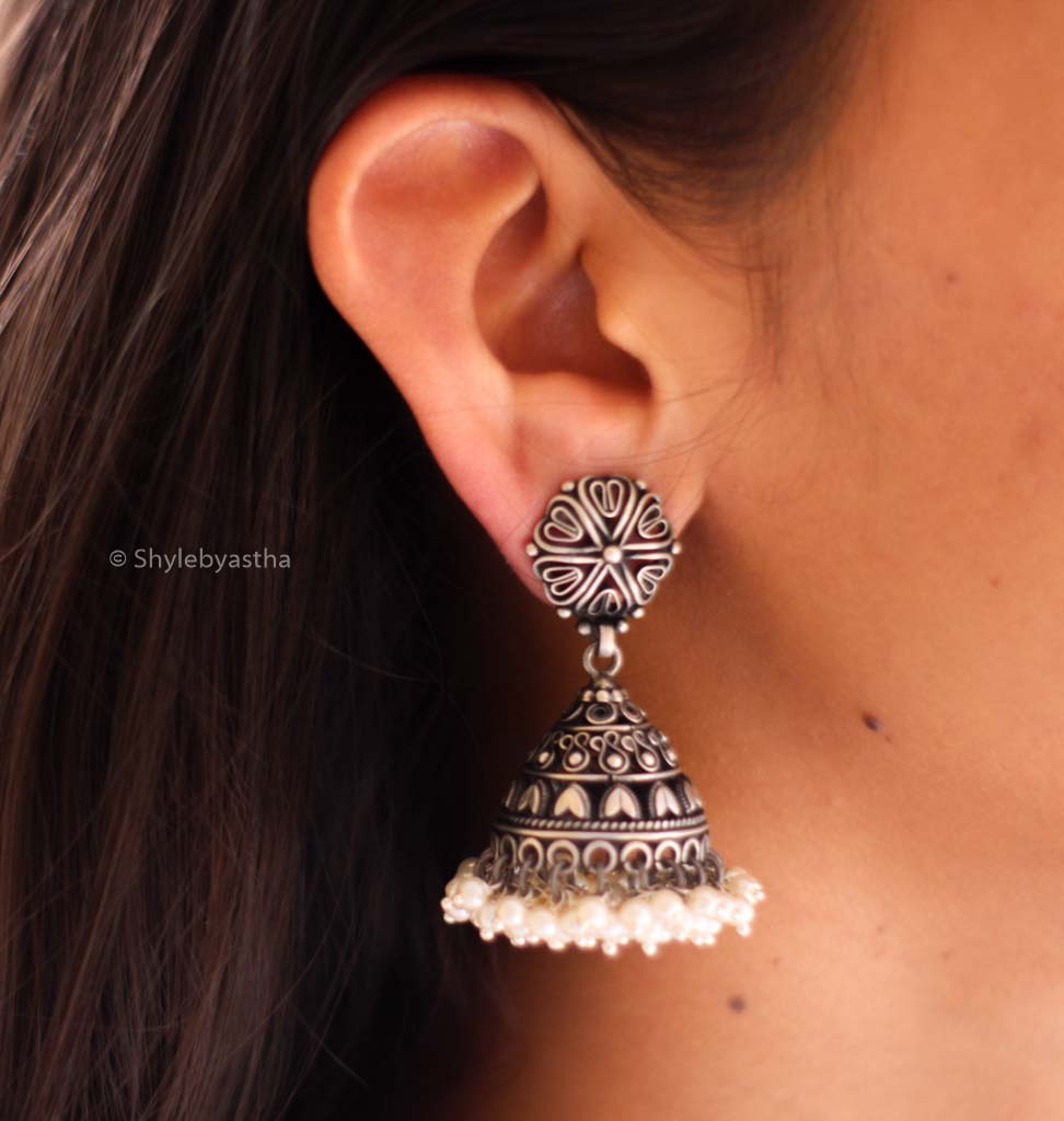 Dulari Embossed Carved Jhumka