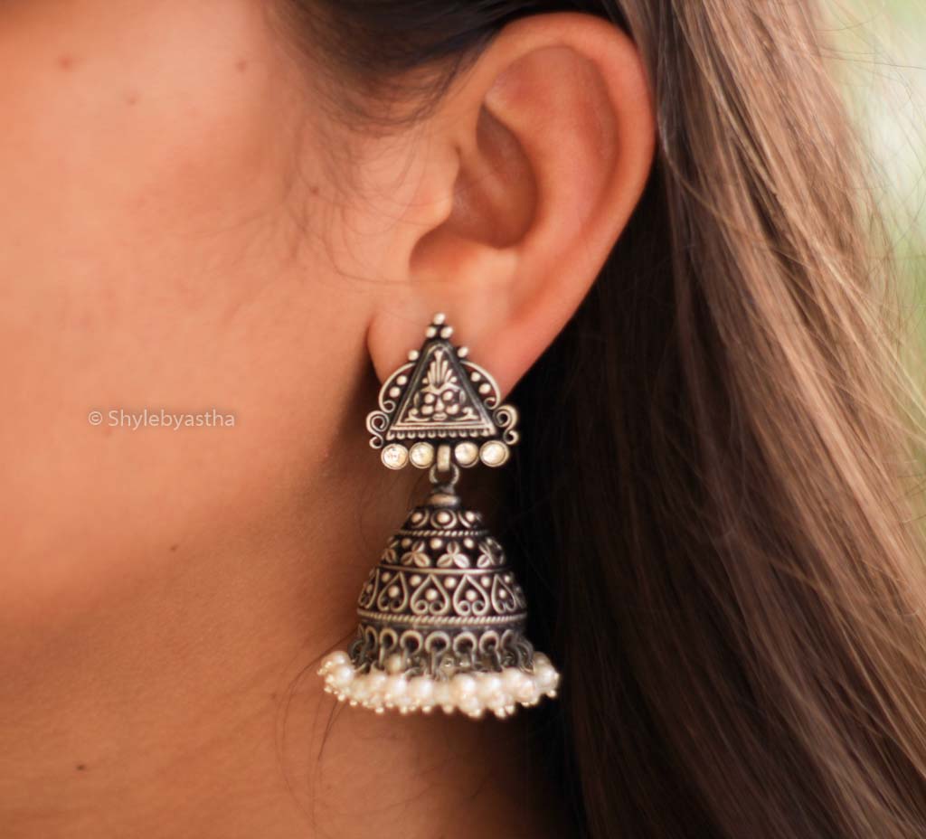 Dulari Embossed Carved Jhumka