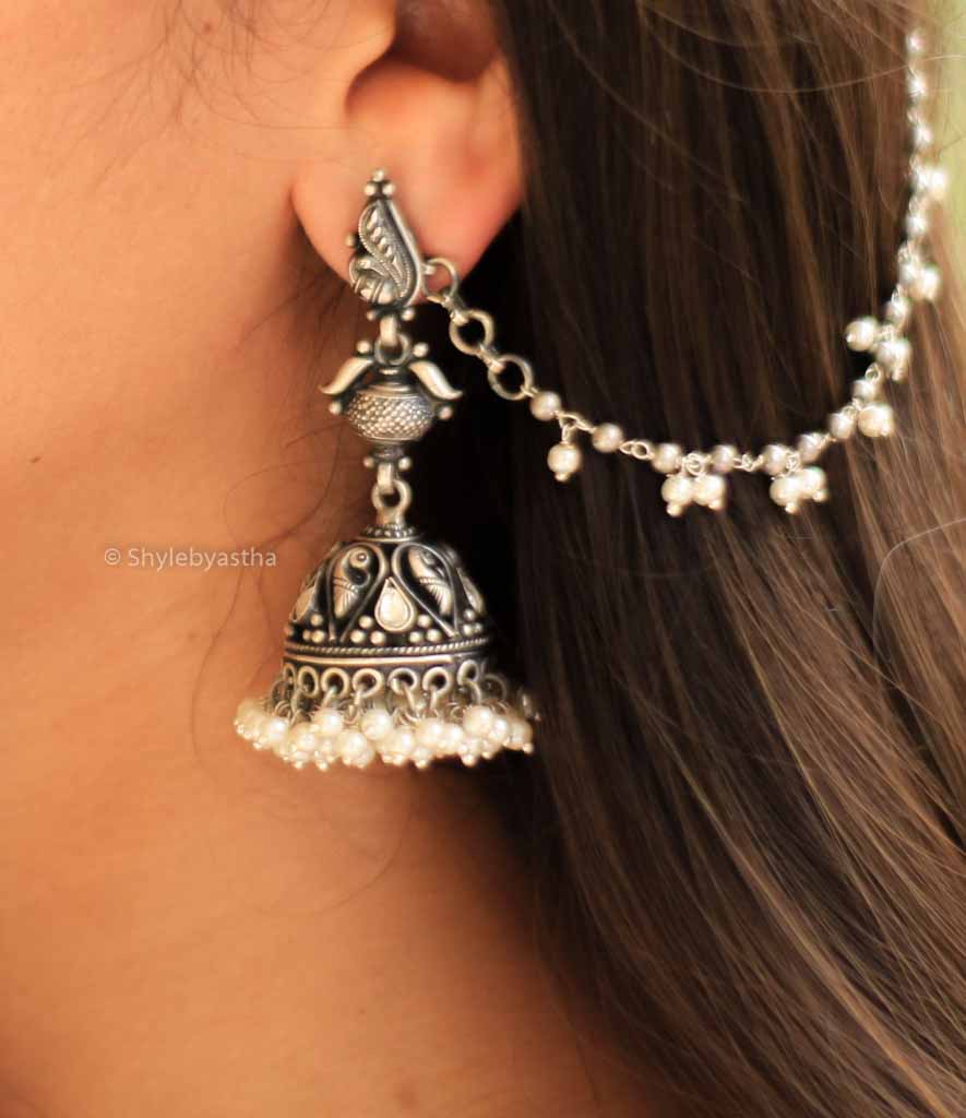 Dulari Embossed Carved Jhumka