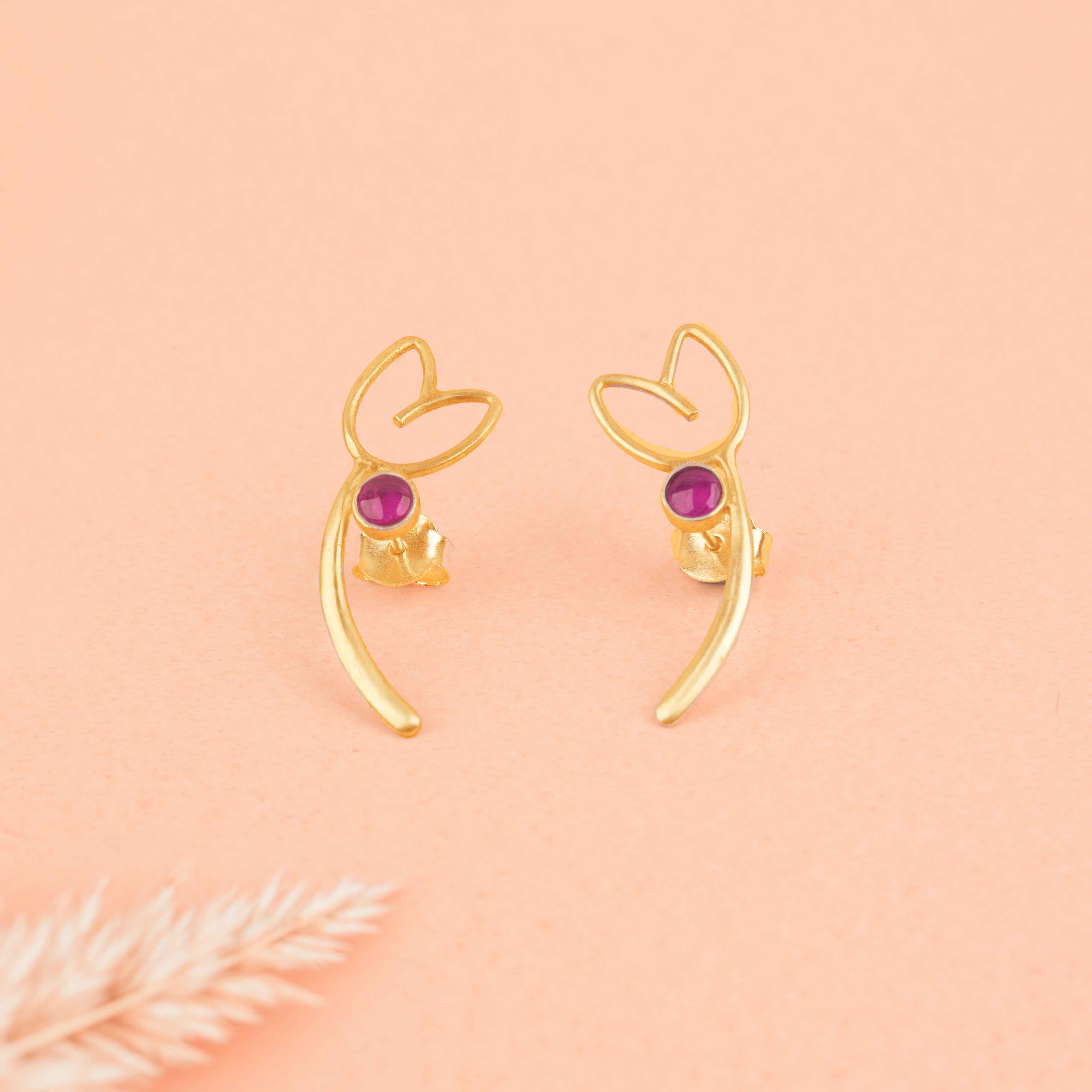 Qurbat Pink Tulip studs