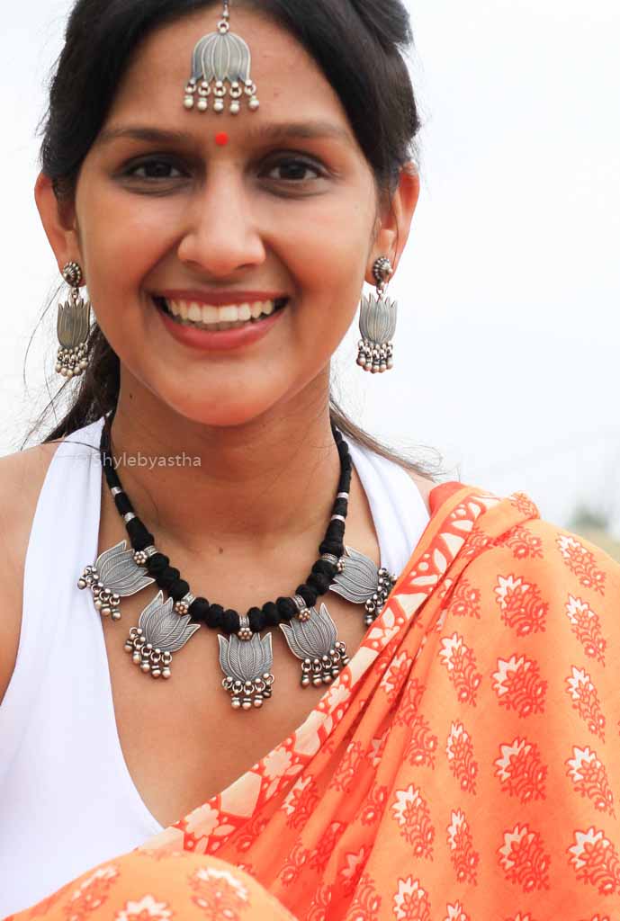 Anvaya Multi Lotus Tribal Necklace