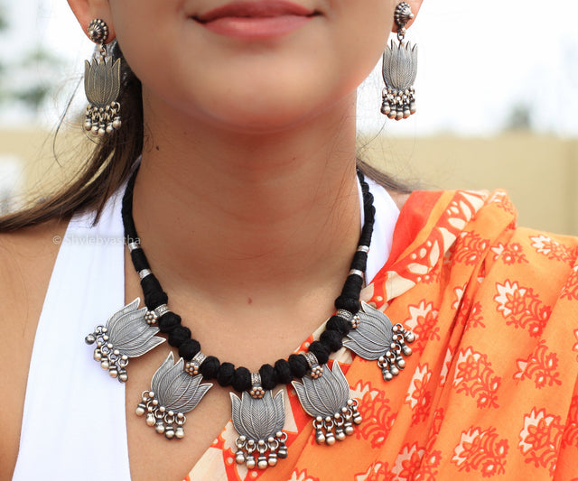Anvaya Multi Lotus Tribal Necklace