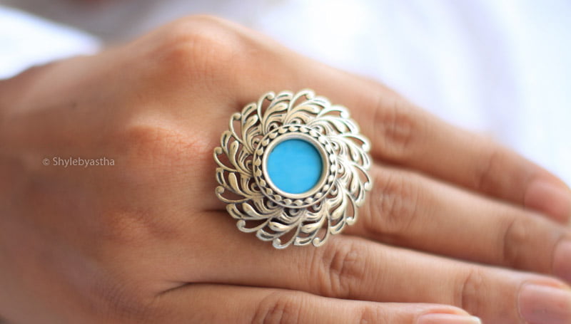 Dulari Handpainted Classic Ring