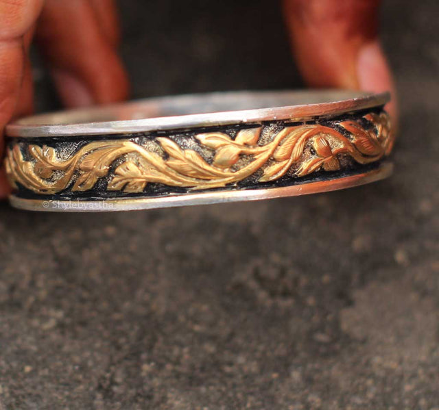 Mizoya Flower Art Dual Tone Kada