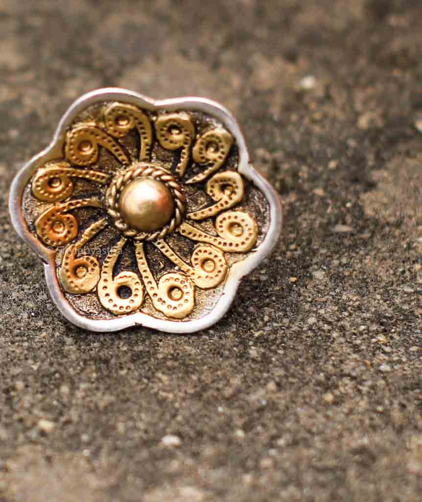 Anvaya Chitai Art Dual Tone Ring