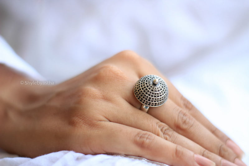 Adya Embossed Daana Art Ring