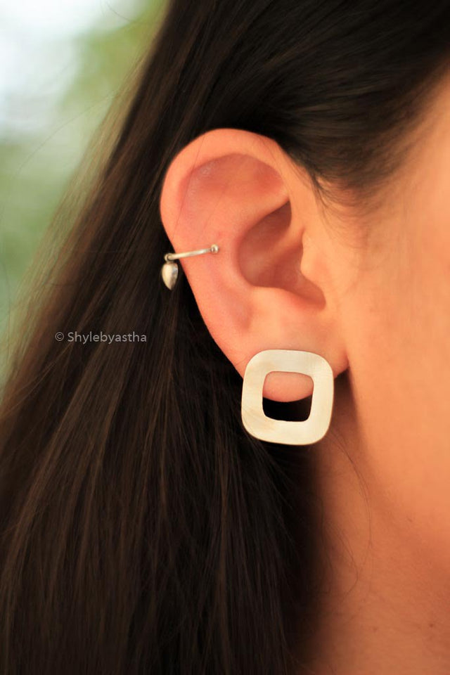 Adya Fine Everyday Square Studs model