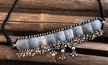 Tattva Shadow textured Statement ghughri Choker