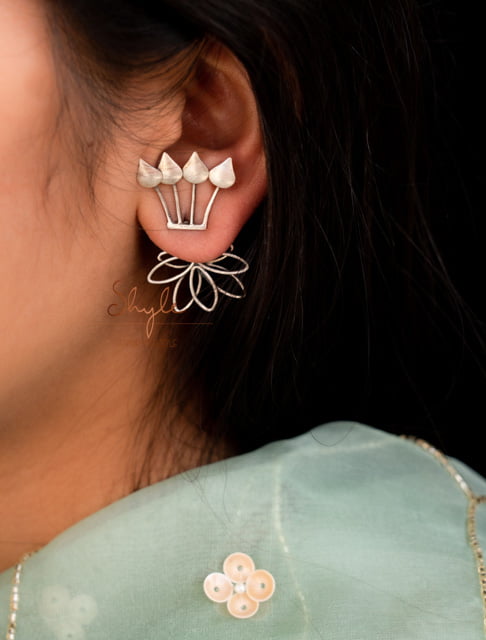 Qurbat Lotus Motif Intricate Studs primary