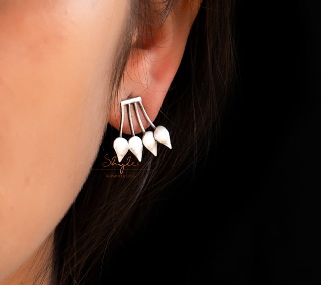 Qurbat Lotus Motif Intricate Studs