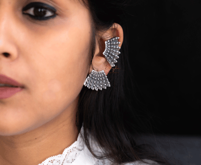 Moh Intricate Daana Detailed Pankhi Studs primary