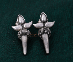 Adya Leaf Motif Quirky Drop Earrings front