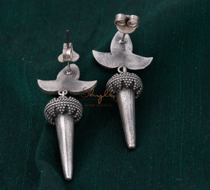 Adya Leaf Motif Quirky Drop Earrings back