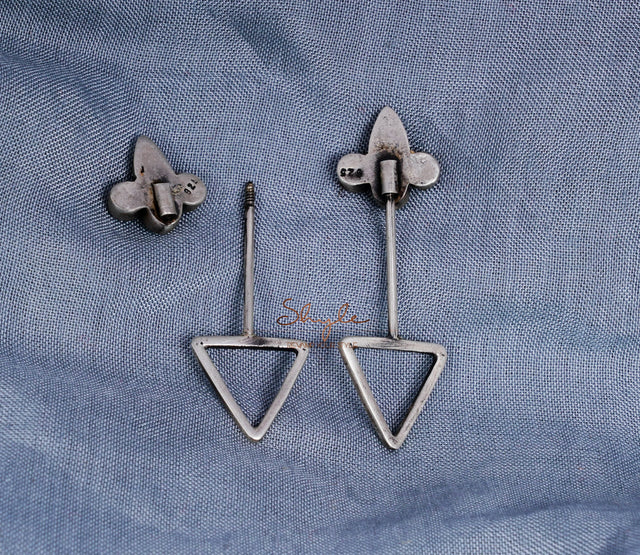 Moh Fine Triangle Drop motif studs back