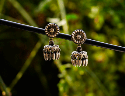 Dulari Intricate Petal Embossed Jhumka